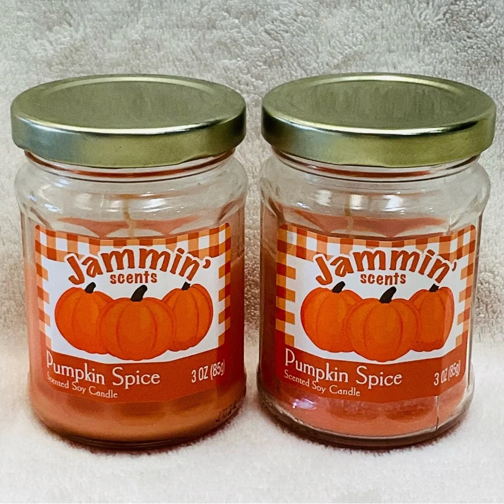 Pumpkin Spice Orange Scented Soy Candle - Set of 2